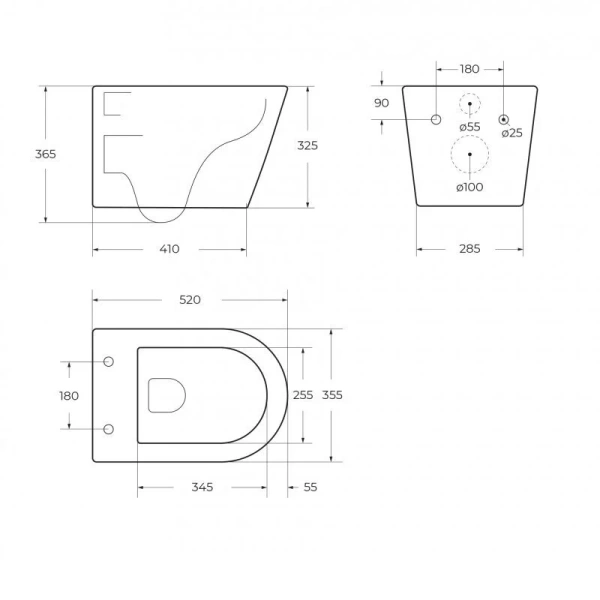 Унитаз подвесной BelBagno Tre безободковый BB5180CH-TOR/SC (детальная фотография), подвесные, встраиваемые