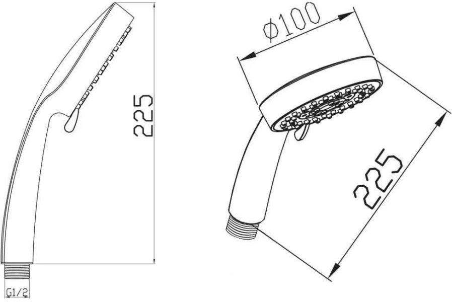 Лейка для душа BelBagno Nova из ABS-пластика BB-D1C1 (детальная фотография), душевые лейки
