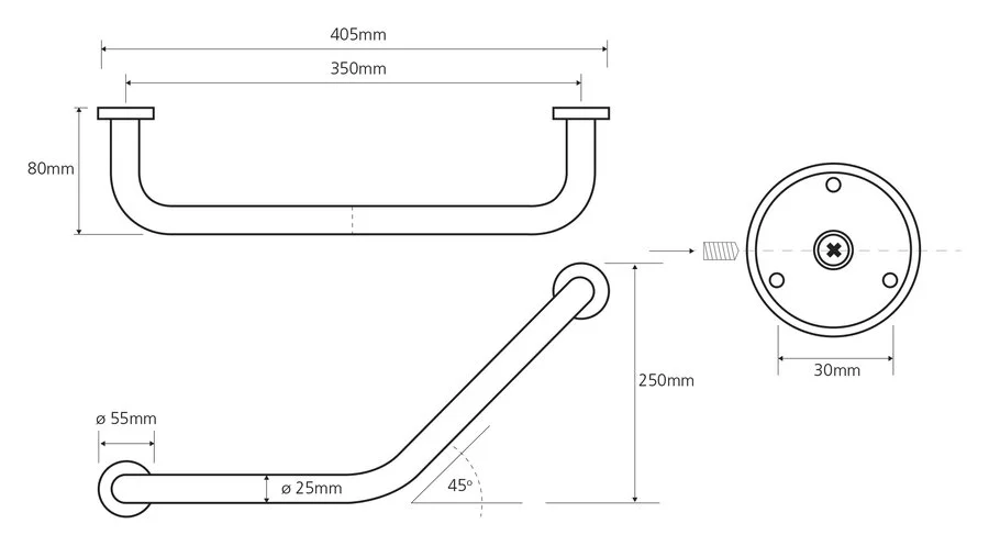 Поручень для ванной Bemeta Omega настенный 102307022 (детальная фотография), современные, hi-tech