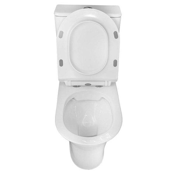 Унитаз компакт Azario Fretta Round белый AZ-1217 + AZ-1216-G (детальная фотография), с бачком