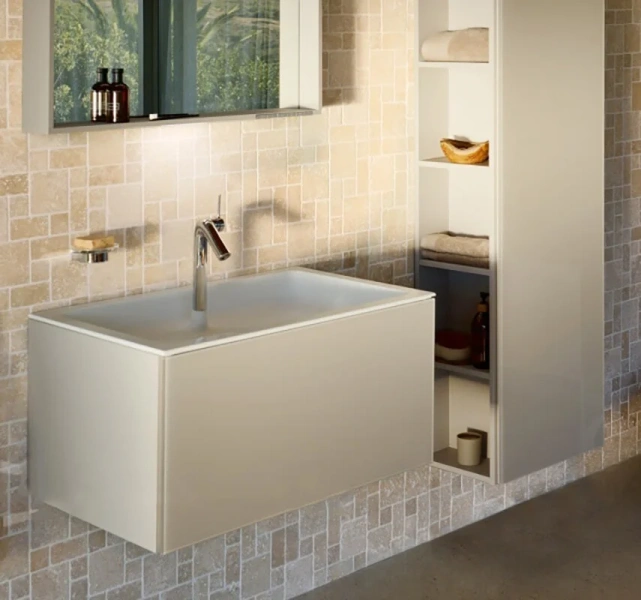 Тумба с раковиной подвесная Keuco Plan 32972 180000 100 см, кашемир (детальная фотография), современная, hi-tech