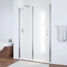 Душевая дверь профиль глянцевый хром стекло сатин Vegas-glass