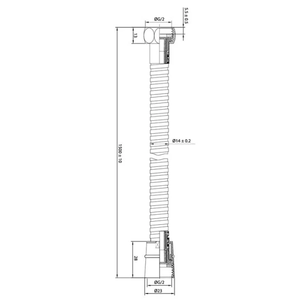 Шланг для душа IDDIS 1,5 м 030S15Bi19 (детальная фотография), шланги для душа