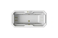 Акриловая ванна Fra Grande Фернандо-Bronze 4-01-4-0-0-422, 190 x 90 см, рама-подставка на декоративных ножках, комплект панелей, подголовник - 2 шт., слив-перелив автомат, 10 форсунок Релакс, 6 минифорсунок Релакс, контроллер 200, белая/бронза