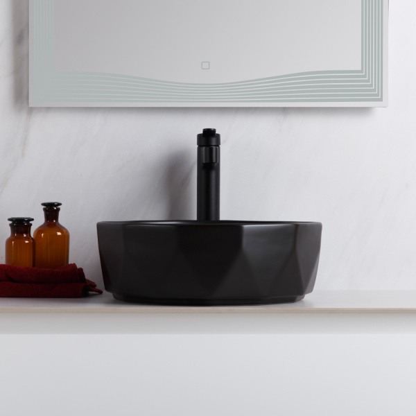 Раковина BelBagno 41 см накладная, черная BB1409H301 (детальная фотография), 40 см