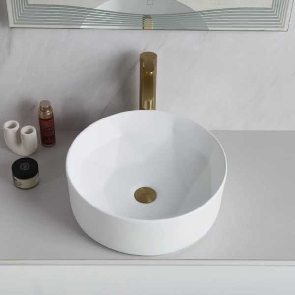 Раковина BelBagno 40 см белая BB1342H300 (детальная фотография), маленькие, в форме чаши, круглой формы