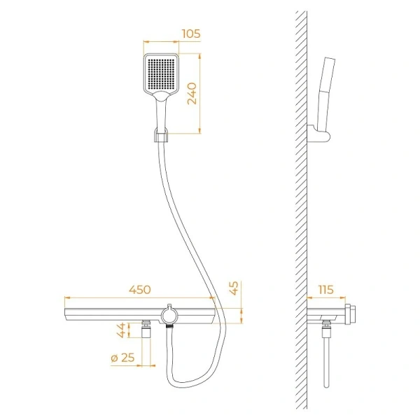 Душевой комплект RGW Shower Panels SP-40Gr серый 69140540-11 (детальная фотография), душевые комплекты, наборы