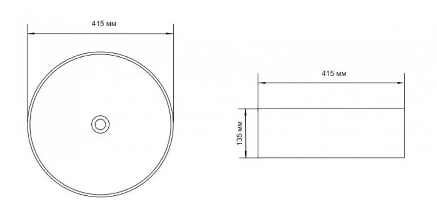 Раковина Aquanet Moon 42 см черная MOON-1-MB (детальная фотография), современные, hi-tech