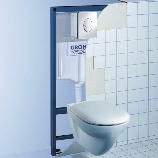 Инсталляция для унитаза Grohe Rapid SL с панелью смыва хром 38721001 (детальная фотография), в наличии