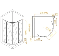 Душевой уголок RGW Passage PA-51B 100х100 см профиль черный