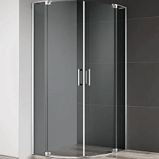 Душевой уголок Cezares Slider 100х100 см серое стекло профиль хром