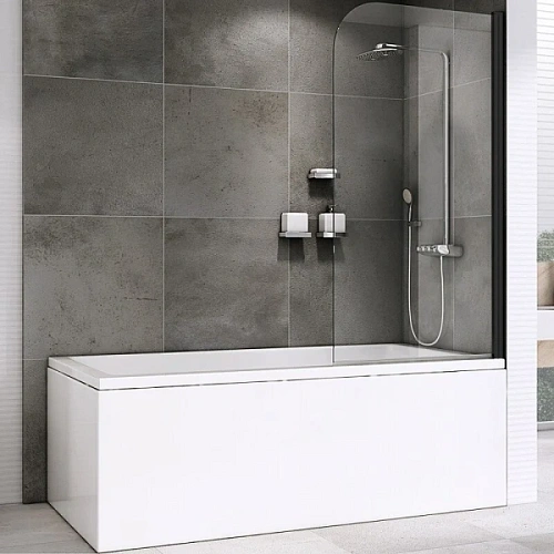 Шторка для ванны Abber Ewiges Wasser 100x140 см профиль черный - фото 2