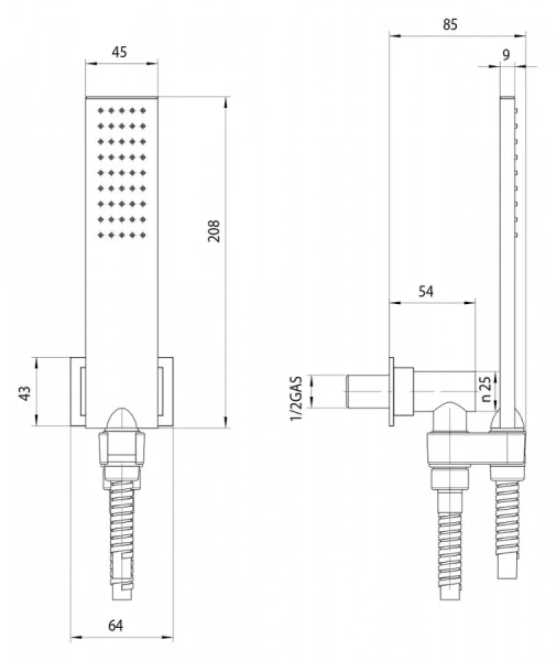 Душевой комплект Bossini Flat One хром C13001.030 (детальная фотография), хром