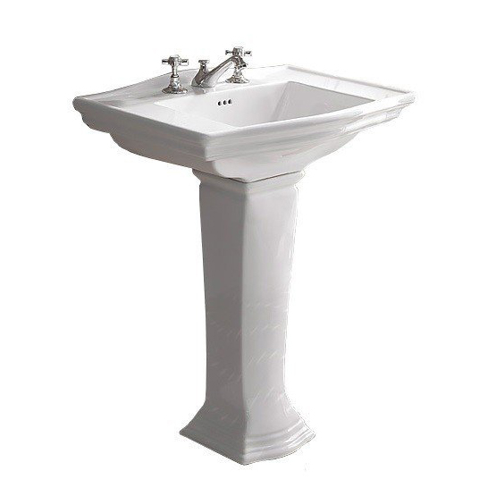 Раковина 69х48 см, смеситель на 3 отверстия, цвет белый, Devon&Devon Westminster IBLG(3)FWES (детальная фотография), подвесные