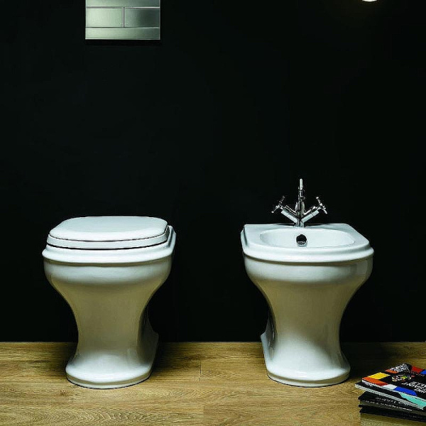 Биде напольное Azurra Charme белое CHBIT000000MBI/(CHA500 bi)*1 (детальная фотография), классические, ретро