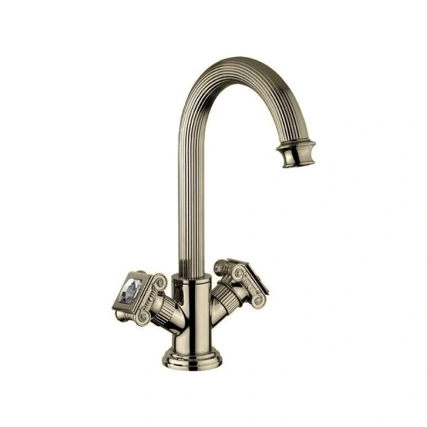 Смеситель для раковины Cezares Olimp бронза, ручки с кристаллами Swarovski OLIMP-LS2-02-Sw (детальная фотография)