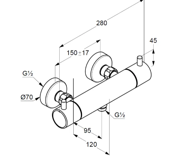 Смеситель для душа Kludi Bozz золото брашированное 35203N038 (детальная фотография), для душа
