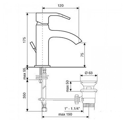 Схема (детальная фотография), для раковины