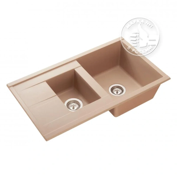 Мойка для кухни Акватон Делия 87 см латте 1A716232DE260 (детальная фотография), врезные