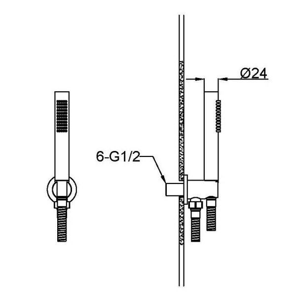 Душевой комплект Boheme Uno графит 422-SET-GM (детальная фотография), душевые комплекты, наборы