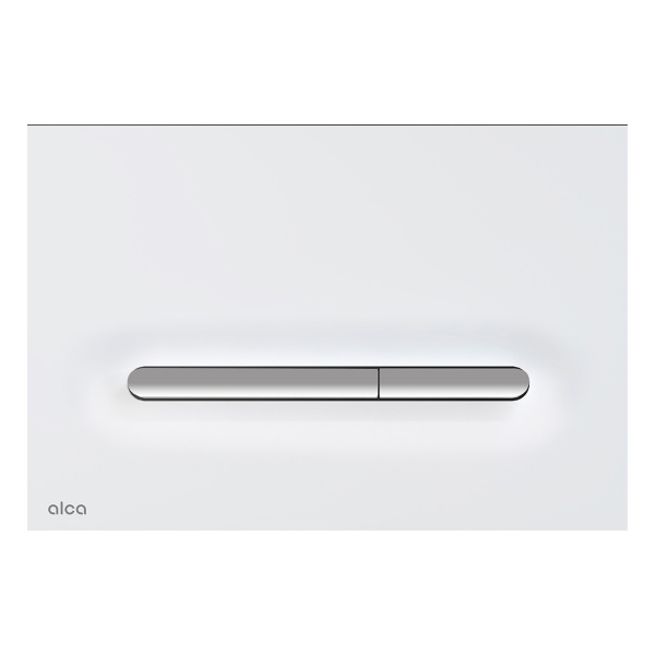 Клавиша смыва Alcaplast белая матовая/кнопки хром глянцевый M1876-1 (детальная фотография)