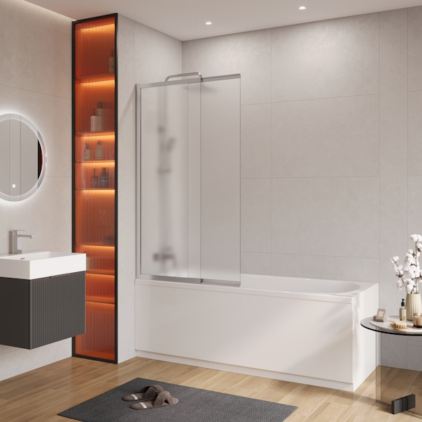 Шторка для ванны Cezares Slider 100х150 см стекло рифленое SLIDER-VF-11-100/150-P-Cr (детальная фотография), 100 см