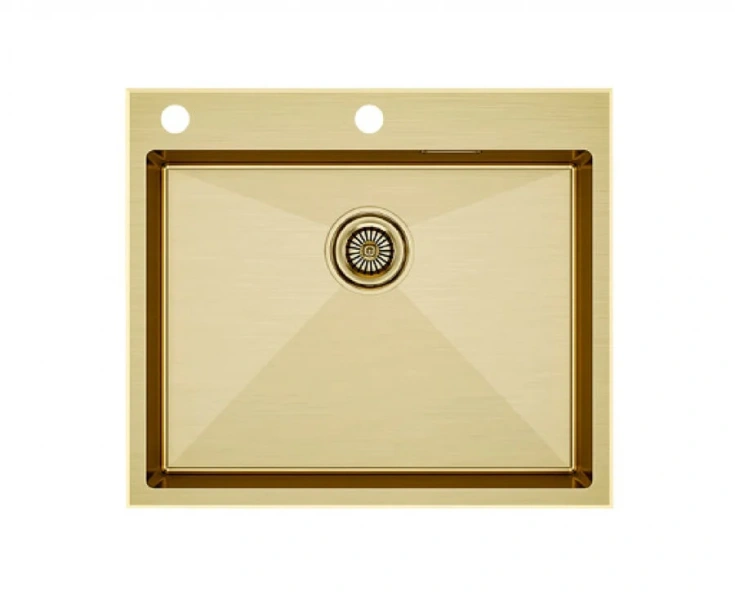Мойка для кухни Paulmark Kroner-Edge 59 см брашированное золото PM775951-BG (детальная фотография)