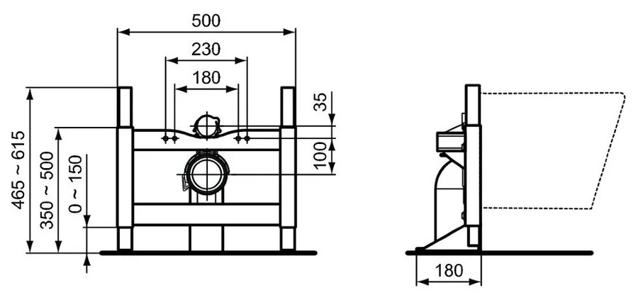 Инсталляция для унитаза Ideal Standard ProSys встраиваемая R010167 (детальная фотография), для унитаза
