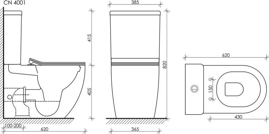 Унитаз компакт Ceramica Nova Metropol напольный CN4001 (детальная фотография), современные, hi-tech