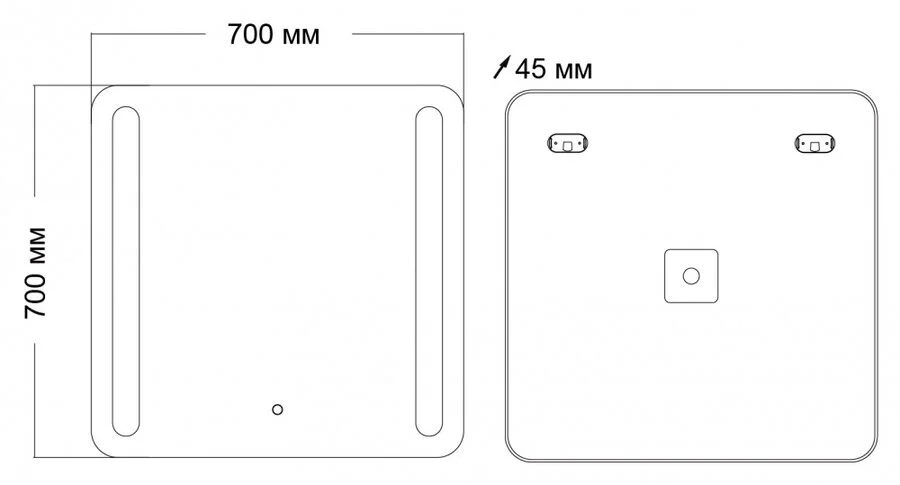 Зеркало с подсветкой Grossman Lara 70 см квадратное 137070 (детальная фотография), нет в наличии