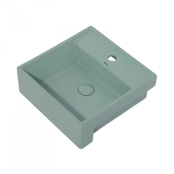 Раковина Abber Rechteck 41.5 см светло-зеленая матовая AC2208MCG (детальная фотография), накладные (на столешницу), пристенные