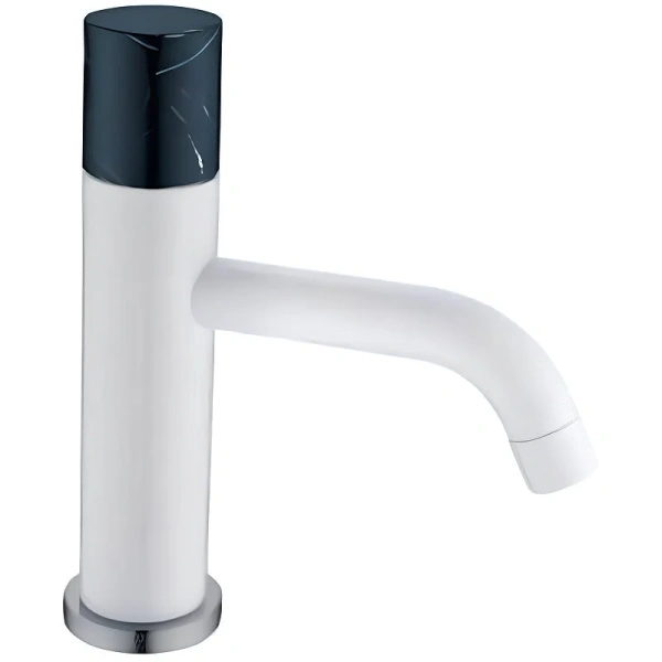 Смеситель для раковины Boheme Stick белый/черный мрамор 121-W-MR-BLACK (детальная фотография)