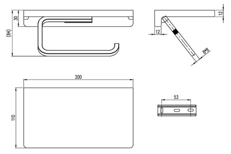 Бумагодержатель Villeroy & Boch Elements-Striking хром TVA15202300061 (детальная фотография), современные, hi-tech
