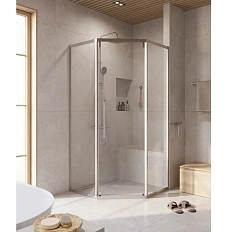 Душевой уголок Cezares Relax 100x100 см профиль оружейная сталь стекло прозрачное