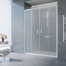 Душевая дверь профиль белый стекло сатин Vegas-glass