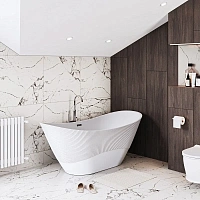 Ванна акриловая Grossman Galaxy, GR-2104M, 170 x 75 см, отдельностоящая, белая матовая