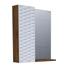 Зеркальный шкаф Grossman Альба 65 см веллингтон/белый