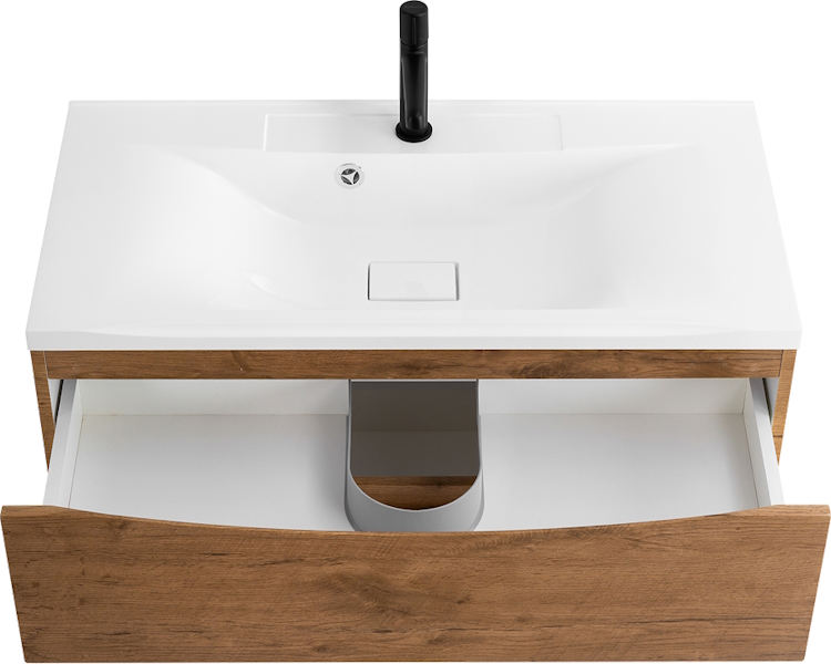 Тумба под раковину подвесная BelBagno Marino 100 см rovere nature MARINO-1000-2C-SO-RN-P (детальная фотография), моноблок