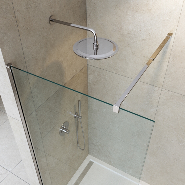 Душевая перегородка Cezares Liberta 100 см стекло прозрачное, профиль хром LIBERTA-L-1-100-C-Cr (детальная фотография), хром