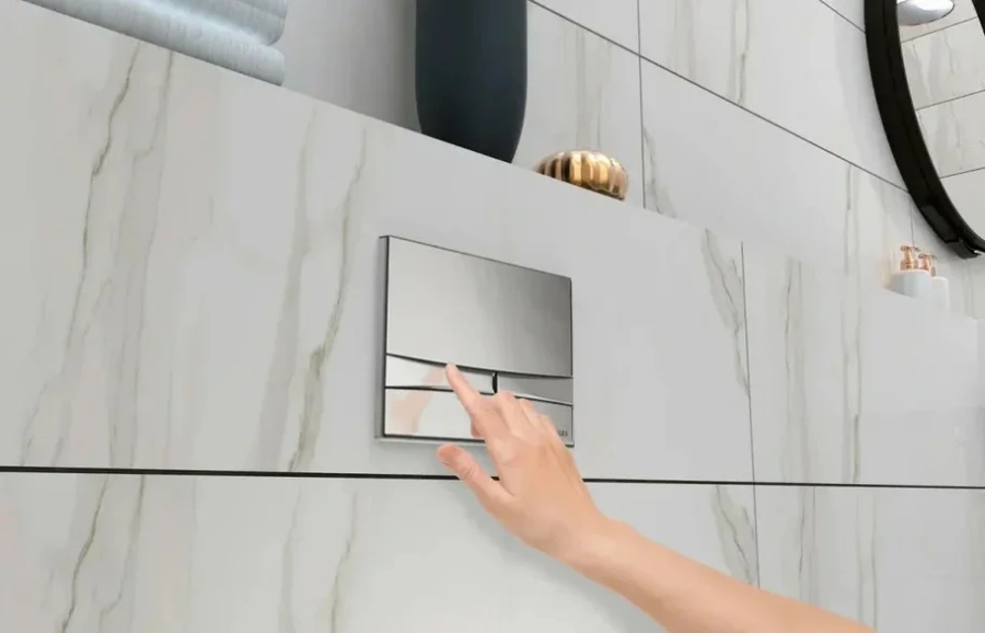 Инсталляция для унитаза BERGES Novum кнопка хром глянец 040253 (детальная фотография), с кнопкой