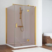 Душевой уголок профиль золотой стекло бронза Vegas-glass