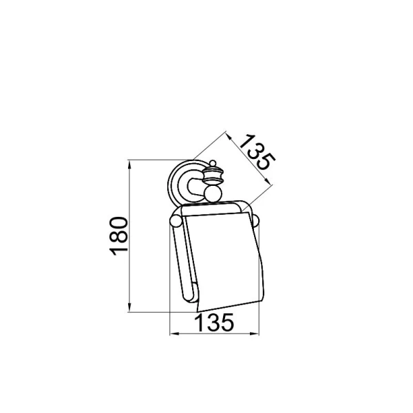 Бумагодержатель Boheme Vogue с черным декором 10181 (детальная фотография), классические, ретро, декорированные