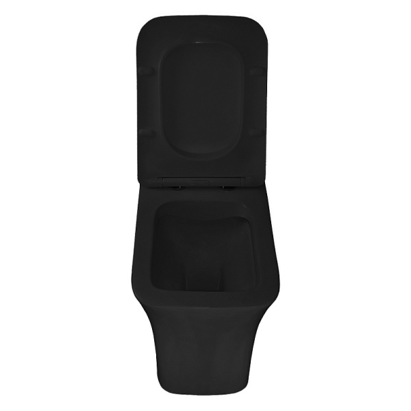 Унитаз моноблок Azario Gressa черный матовый AZ-1111MB (детальная фотография), современные, hi-tech, прямоугольные