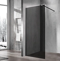 Душевая перегородка Vincea Walk-in 80 см черная стекло тонированное