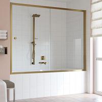 Душевая шторка на ванную профиль бронза стекло прозрачное Vegas-glass