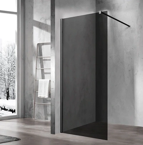 Душевая перегородка Vincea Walk-in 80 см черная стекло тонированное - фото 6