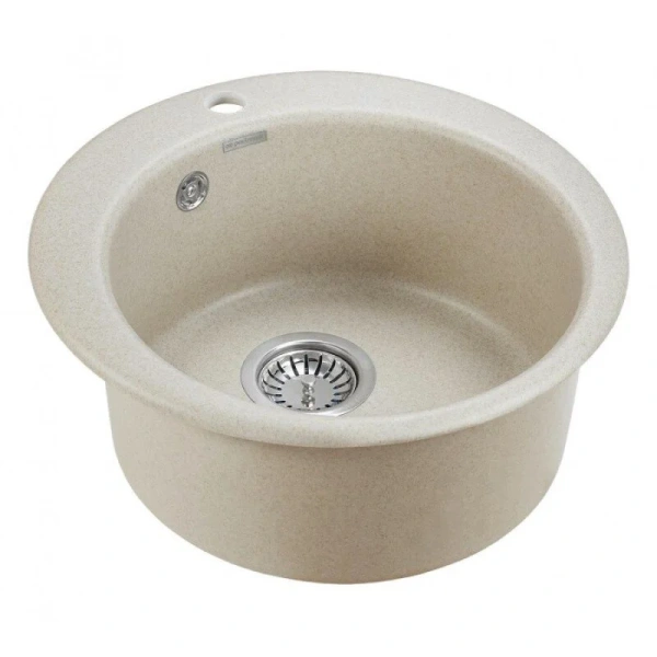 Мойка для кухни Paulmark Gelegen 48 см бежевая PM404800-BE (детальная фотография), кварц