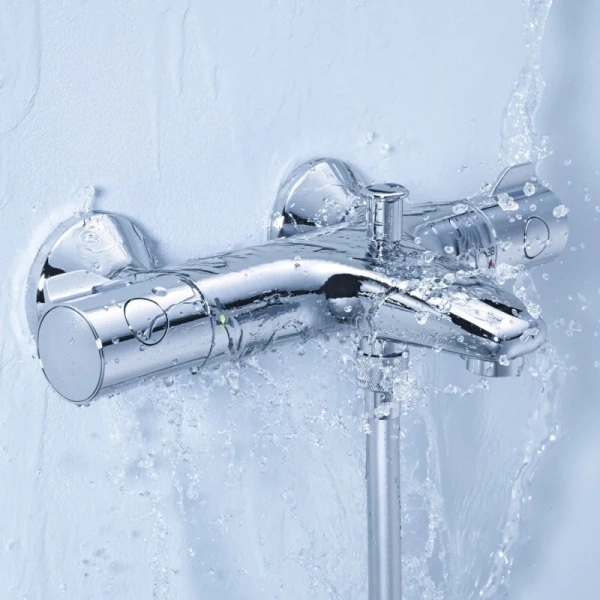 Смеситель для ванны Grohe Grohtherm 800 термостатический 34567000 (детальная фотография), из латуни, округлая форма