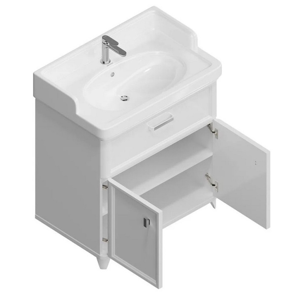 Тумба под раковину напольная Kerama Marazzi Pompei 80 см белая PO.M.80.1\WHT (детальная фотография), моноблок
