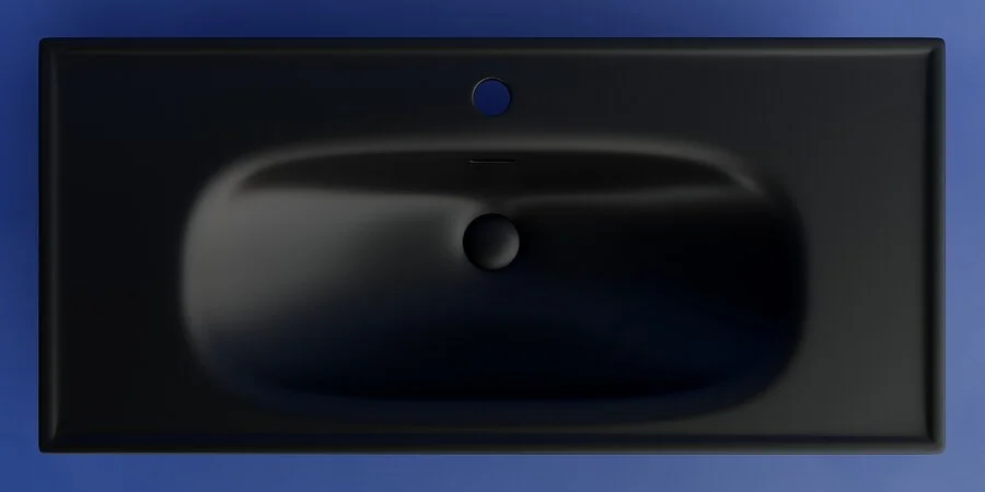 Раковина Ceramica Nova Sabo 100 см черная матовая CN13003MB (детальная фотография), черные